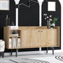 Hanah Home Consola Roble Zafiro 150cm Ancho x 80cm Alto x 40cm Fondo con Patas de 25cm | Elegancia y Durabilidad en tu Salón